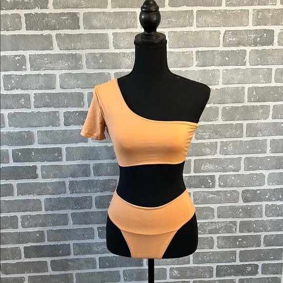NWT Free People x Toast Swim One-Shoulder Bikini Set – Nectarine
